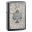 Зажигалка ZIPPO Филигранный туз с покрытием черный лед | Ace Filigree Black Ice ®, латунь/сталь, чёрная, глянцевая, 38x13x57 мм