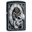 Зажигалка ZIPPO Часы и череп с черным матовым покрытием | Skull Clock Black Matte, латунь/сталь, чёрная, матовая, 38x13x57 мм