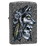 Зажигалка ZIPPO Череп с головой волка с каменным покрытием | Wolf Skull Iron Stone, латунь/сталь, серая, матовая, 38x13x57 мм