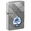Зажигалка ZIPPO Сверкающая карта Пик с покрытием Диагональное плетение | Gleaming Spade Design Diagonal Weave, латунь/сталь, серебристая, 38x13x57 мм