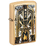 Зажигалка ZIPPO Пламя в стиле ар-деко с покрытием Глянцевая латунь | Art Deco Flame High Polish Brass, латунь/сталь, золотистая, 38x13x57мм