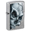 Зажигалка ZIPPO Череп и пламя с покрытием поцарапанный хром | Skull and Flame Street Chrome, латунь/сталь, серебристая, матовая, 38x13x57 мм