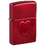 Зажигалка ZIPPO Оттиск сердца с покрытием Красное карамелизированное яблоко | Stamped Heart Candy Apple Red™,латунь/сталь,красная,глянцевая,38x13x57мм