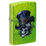 Зажигалка ZIPPO Скелет в стиле стимпанк с кислотным зеленым покрытием | Steampunk Skeleton Lurid, латунь/сталь, зеленая, глянцевая, 38x13x57 мм