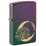 Зажигалка ZIPPO Лотос под луной с зелено-фиолетовым покрытием | Lotus Moon Iridescent, латунь/сталь, черная, 38x13x57 мм
