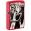 Зажигалка ZIPPO Король скелетов и королева красоты с красным матовым покрытием | Skull King Queen Beauty Red Matte, латунь/сталь, красная, 38x13x57 мм