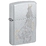 Зажигалка ZIPPO Дьявольский туз пик с покрытием сатинированный хром | Devilish Ace Satin Chrome, латунь/сталь, серебристая, 38x13x57 мм