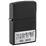 Зажигалка ZIPPO Номерной знак с черным матовым покрытием | License Plate Black Matte, латунь/сталь, черная, 38x13x57 мм