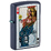 Зажигалка ZIPPO Королева с темно-синем матовым покрытием | Queen Design Navy Matte, латунь/сталь, синяя, матовая, 38x13x57 мм