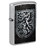 Зажигалка ZIPPO Дракон с покрытием поцарапанный хром | Dragon Design Street Chrome, латунь/сталь, серебристая, 38x13x57 мм