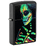 Зажигалка ZIPPO Скелет с покрытием черный свет | Skeleton Design Black Light, латунь/сталь, черная, матовая, 38x13x57 мм