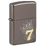 Зажигалка ZIPPO Счастливая 7 с покрытием черный лед | Lucky 7 Design Black Ice®, латунь/сталь, черная, 38x13x57 мм