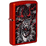 Зажигалка ZIPPO Дракон и тигр с металлизированным красным покрытием | Dragon Tiger Design Metallic Red, латунь/сталь, красная, 38x13x57 мм