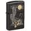 Зажигалка ZIPPO Дикий запад с черным глянцевым покрытием | Western High Polish Black, латунь/сталь, черная, глянцевая, 38x13x57 мм