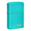 Зажигалка ZIPPO Логотип со светло-бирюзовым покрытием | Logo Flat Turquoise, латунь/сталь, бирюзовая, глянцевая, 38x13x57 мм