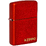Зажигалка ZIPPO Логотип с металлизированным красным покрытием | Logo Metallic Red, латунь/сталь, красная, матовая, 38x13x57 мм