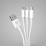Дата-кабель 3 в 1: micro USB, USB-C, Ligthning, 1.2м, белый, Deppa