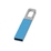 Флеш-карта USB 2.0 16 Gb с карабином "Hook", голубой/серебристый