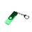 USB-флешка на 32 Гб 3 в 1 поворотный механизм, c двумя дополнительными разъемами MicroUSB и TypeC C с одноцветным металлическим клипом, зеленый